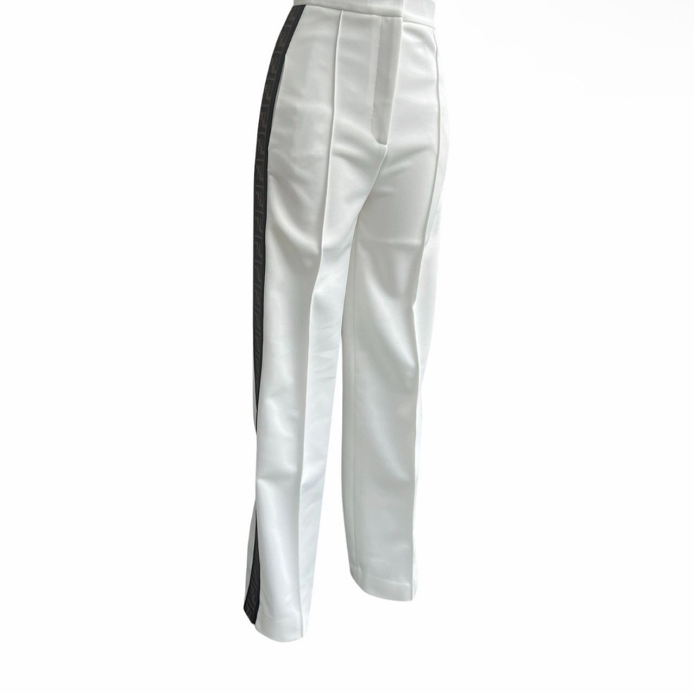 Fendi White Pants with Black Stripe